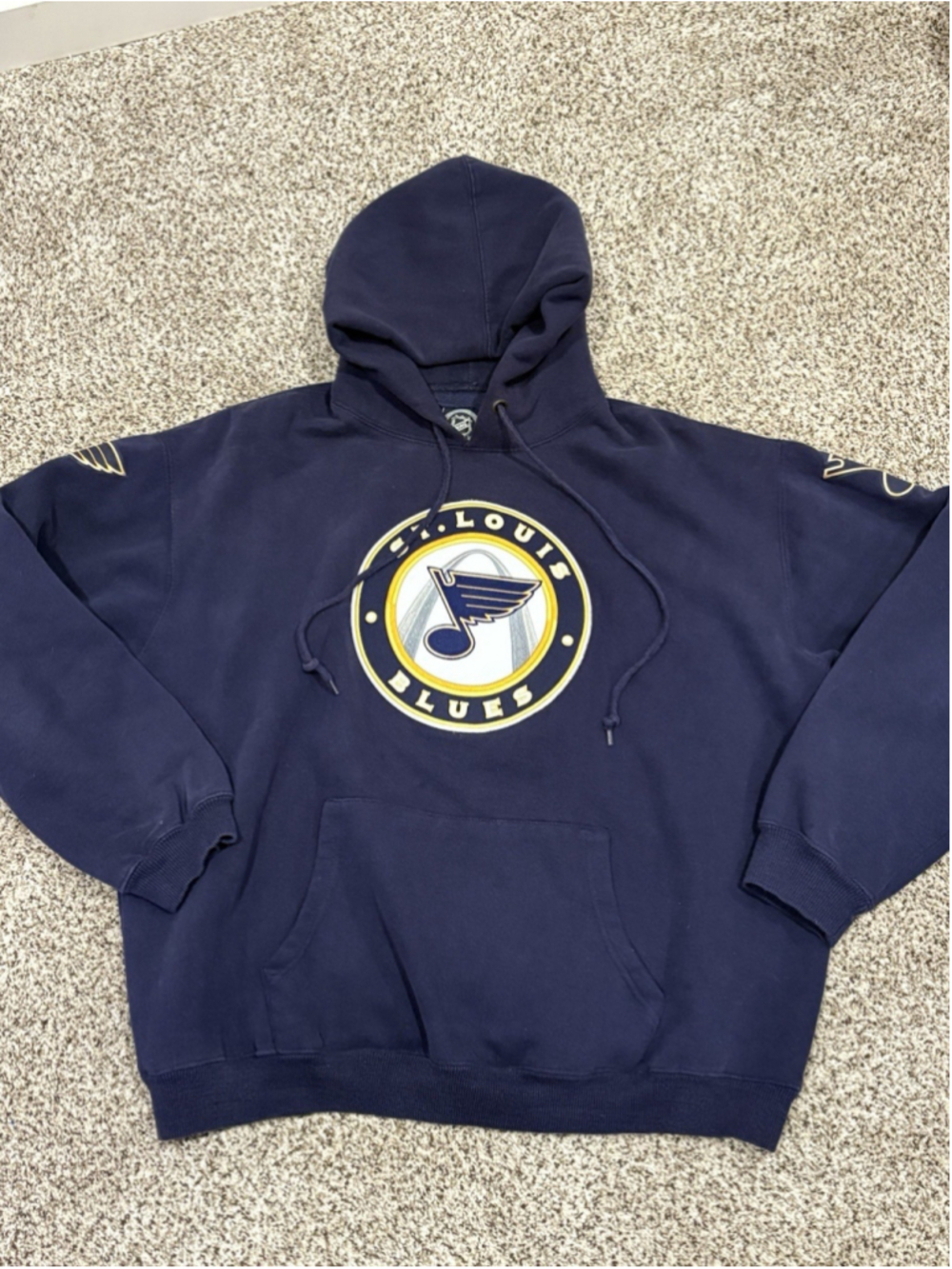 St. Louis Blues Hoodie Mens XL Navy NHL Hockey Pullover Sweatshirt DeGuire 62